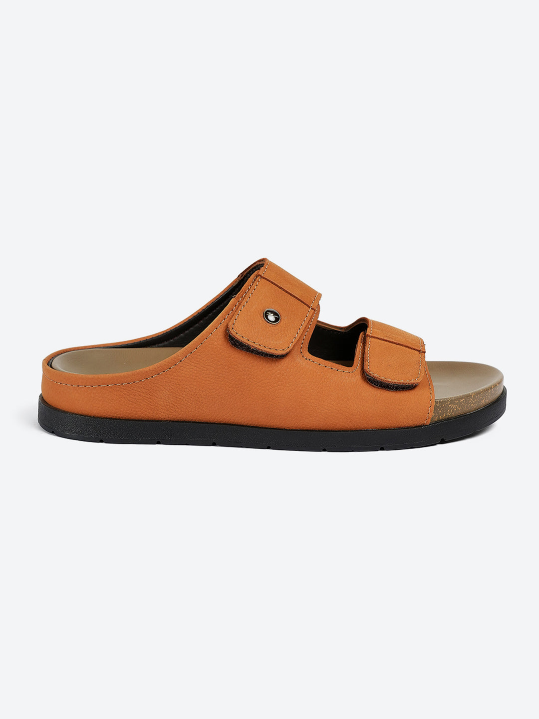Men Tan Slip on Leather Sandals