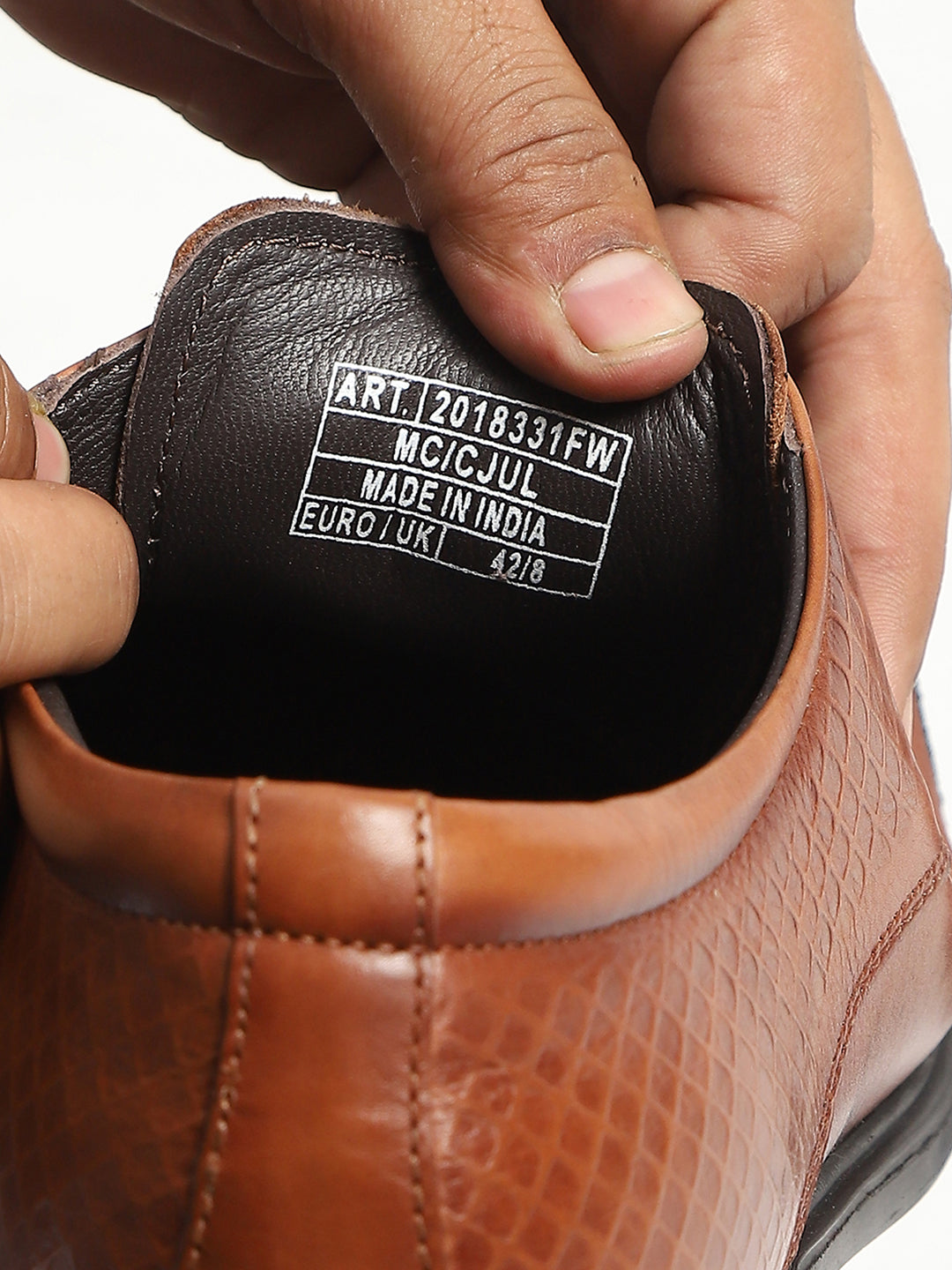 Men Tan Polished Lace Up Style Derby Dress Shoes