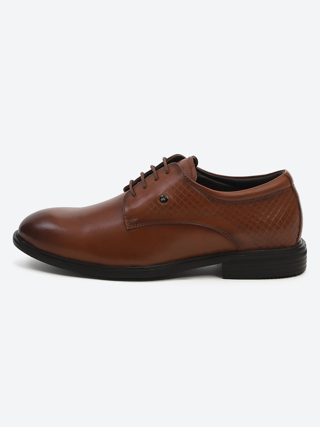 Men Tan Polished Lace Up Style Derby Dress Shoes