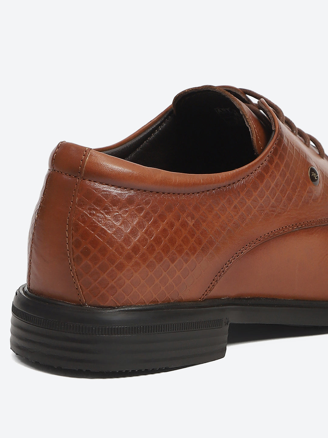 Men Tan Polished Lace Up Style Derby Dress Shoes