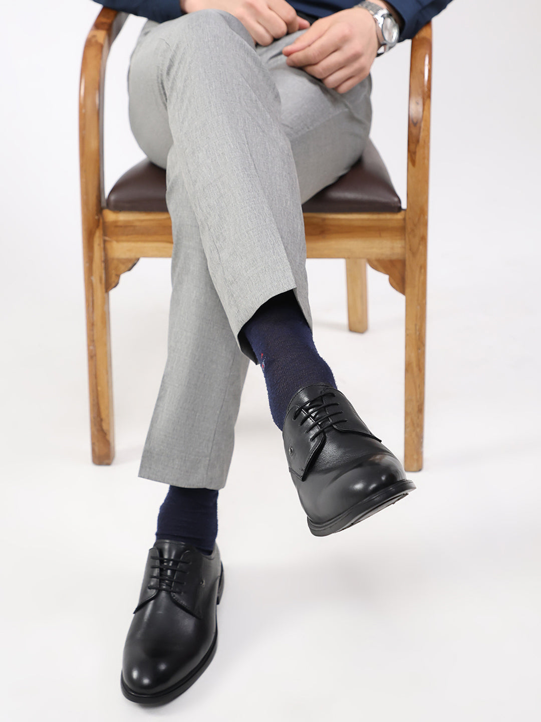 Monte Carlo Black Polished Finish Formal & Business Lace Up Style Derby Dress Shoes for Men