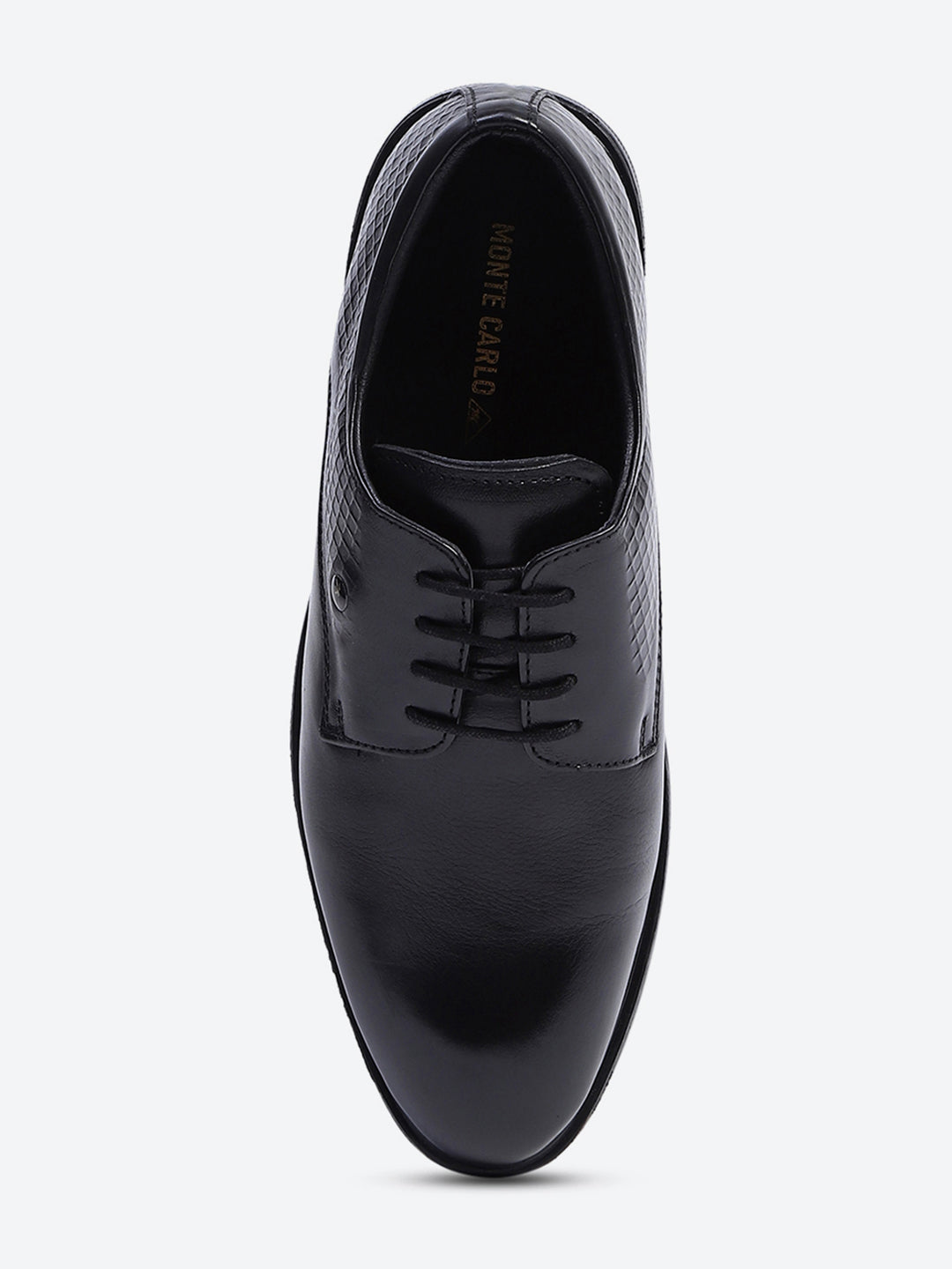 Monte Carlo Black Polished Finish Formal & Business Lace Up Style Derby Dress Shoes for Men