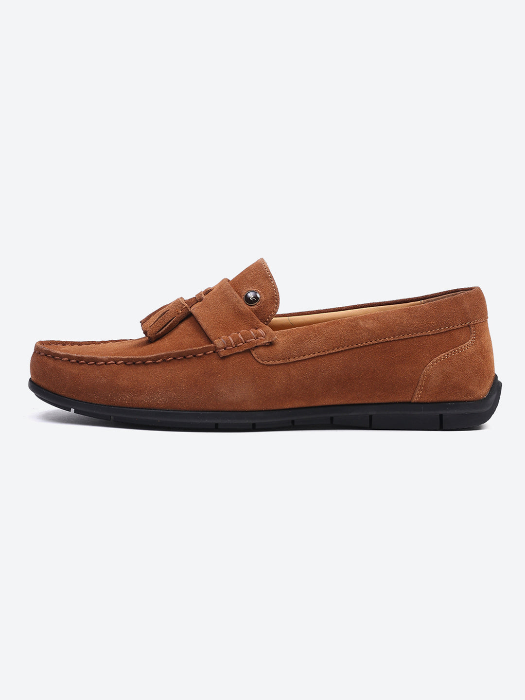 Men Tan Slip on Genuine Leather Loafers