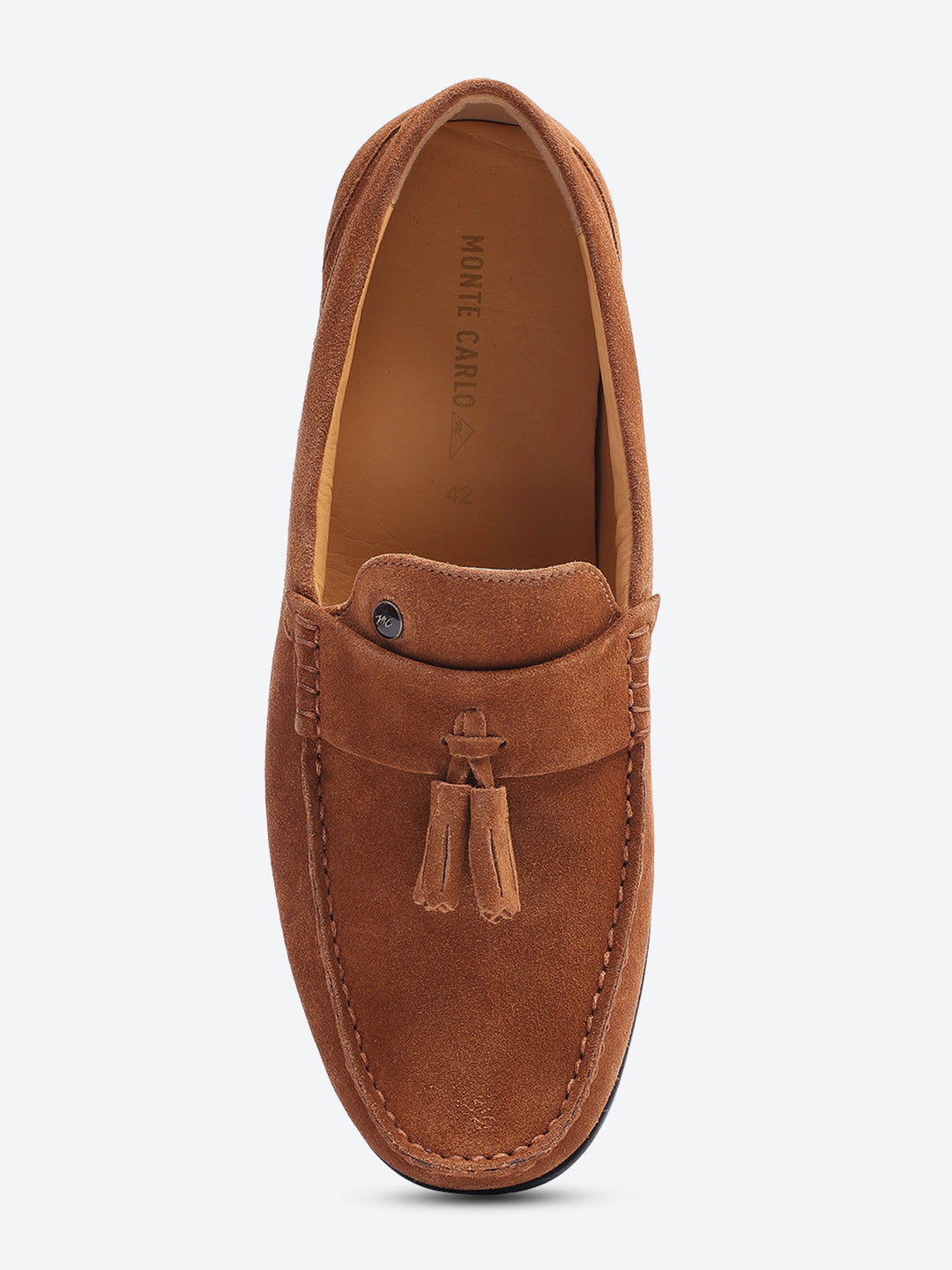 Men Tan Slip on Genuine Leather Loafers