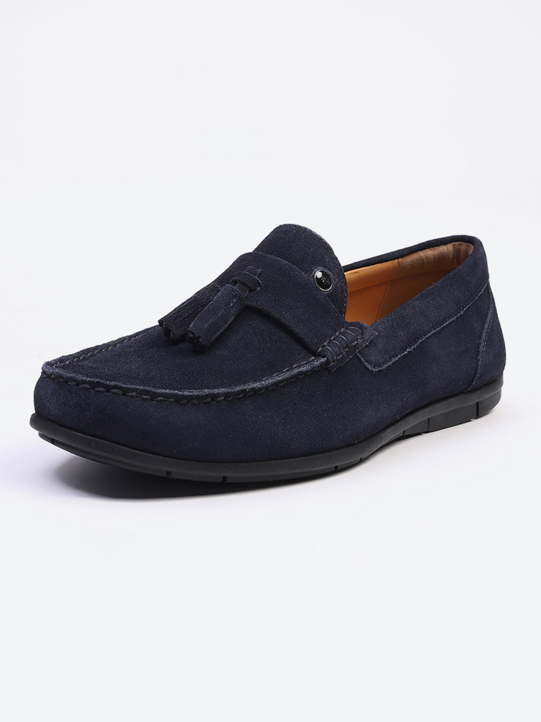 Men Navy Blue Slip on Genuine Leather Loafers