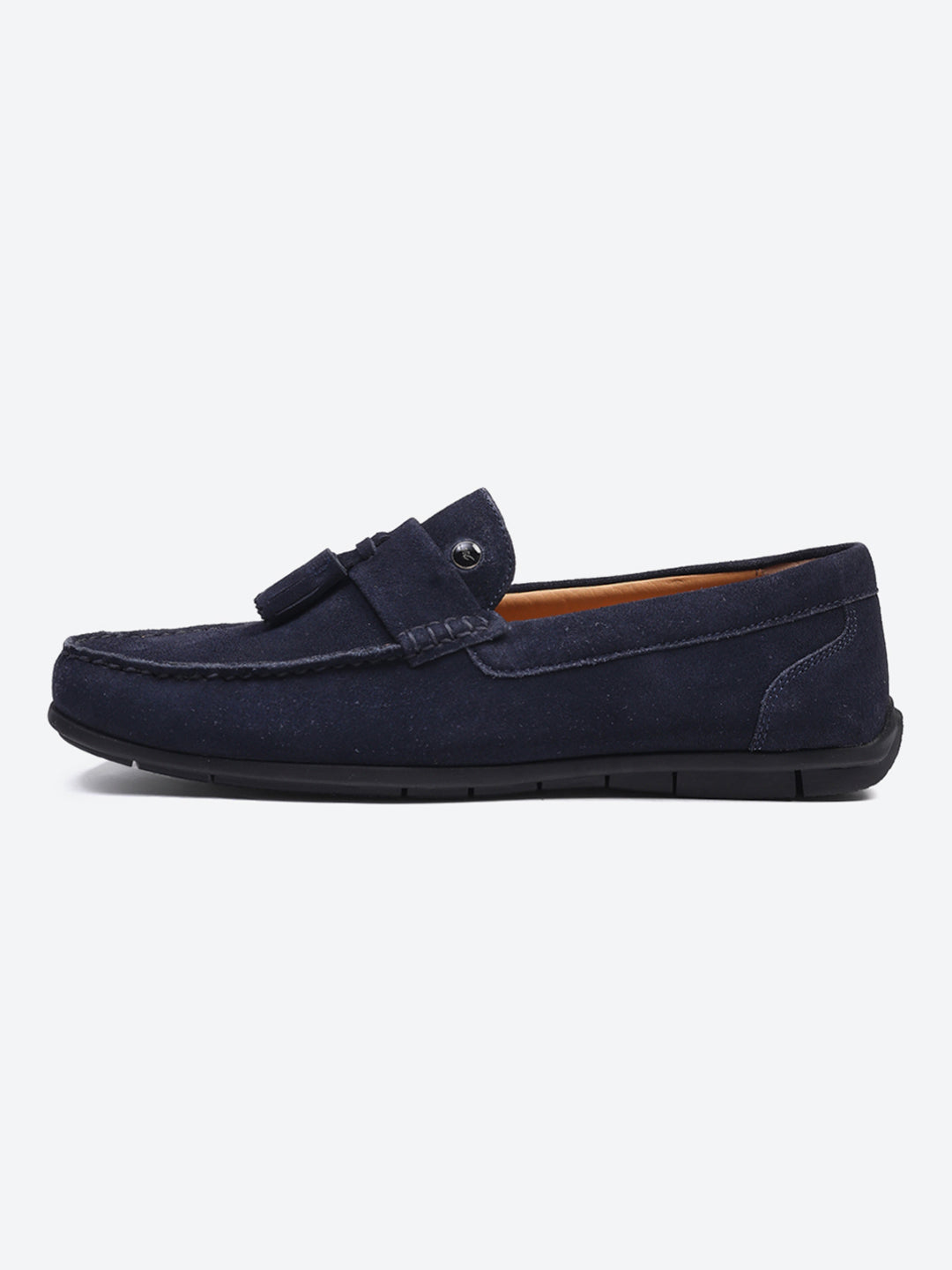 Men Navy Blue Slip on Genuine Leather Loafers