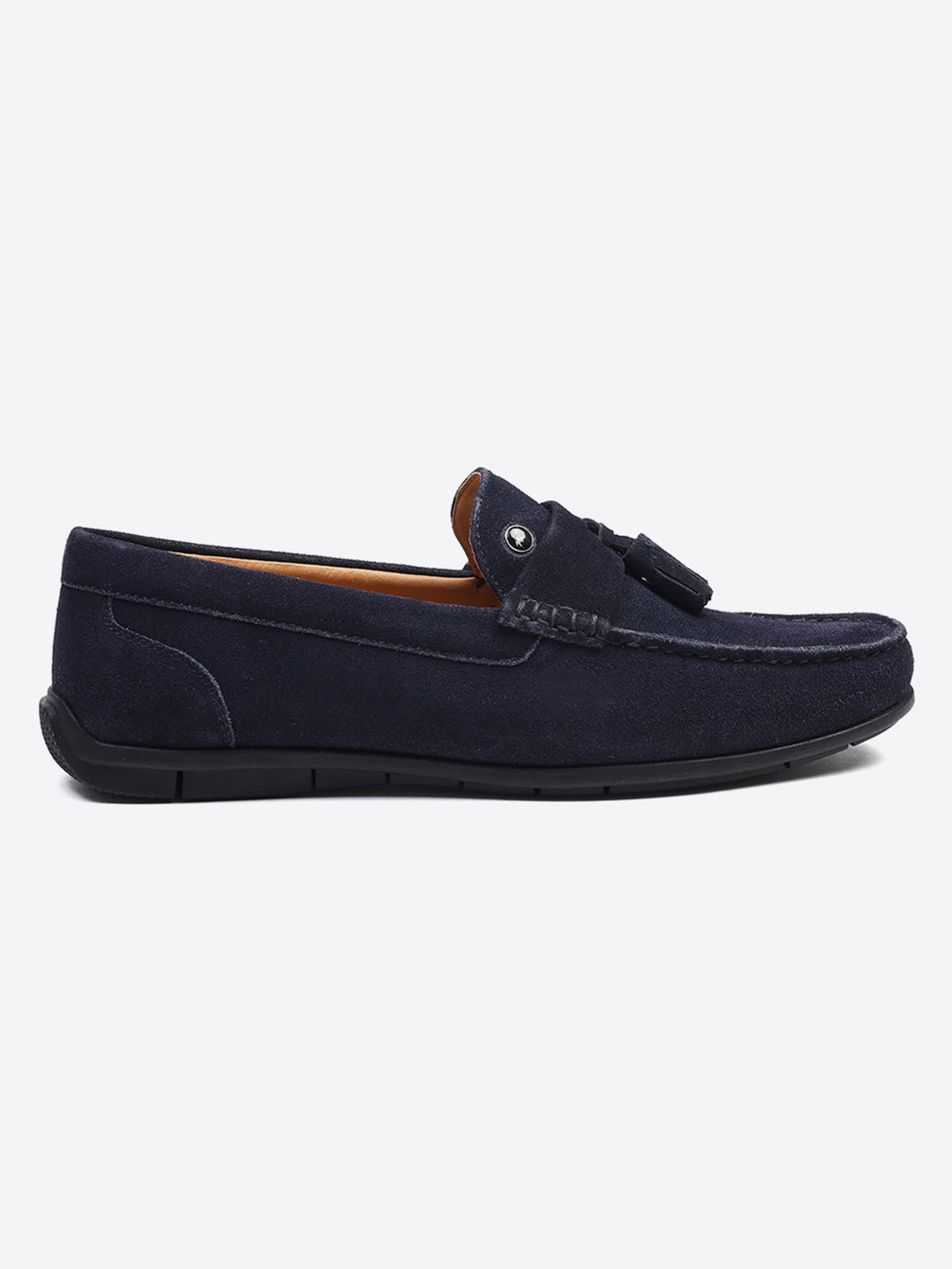 Men Navy Blue Slip on Genuine Leather Loafers