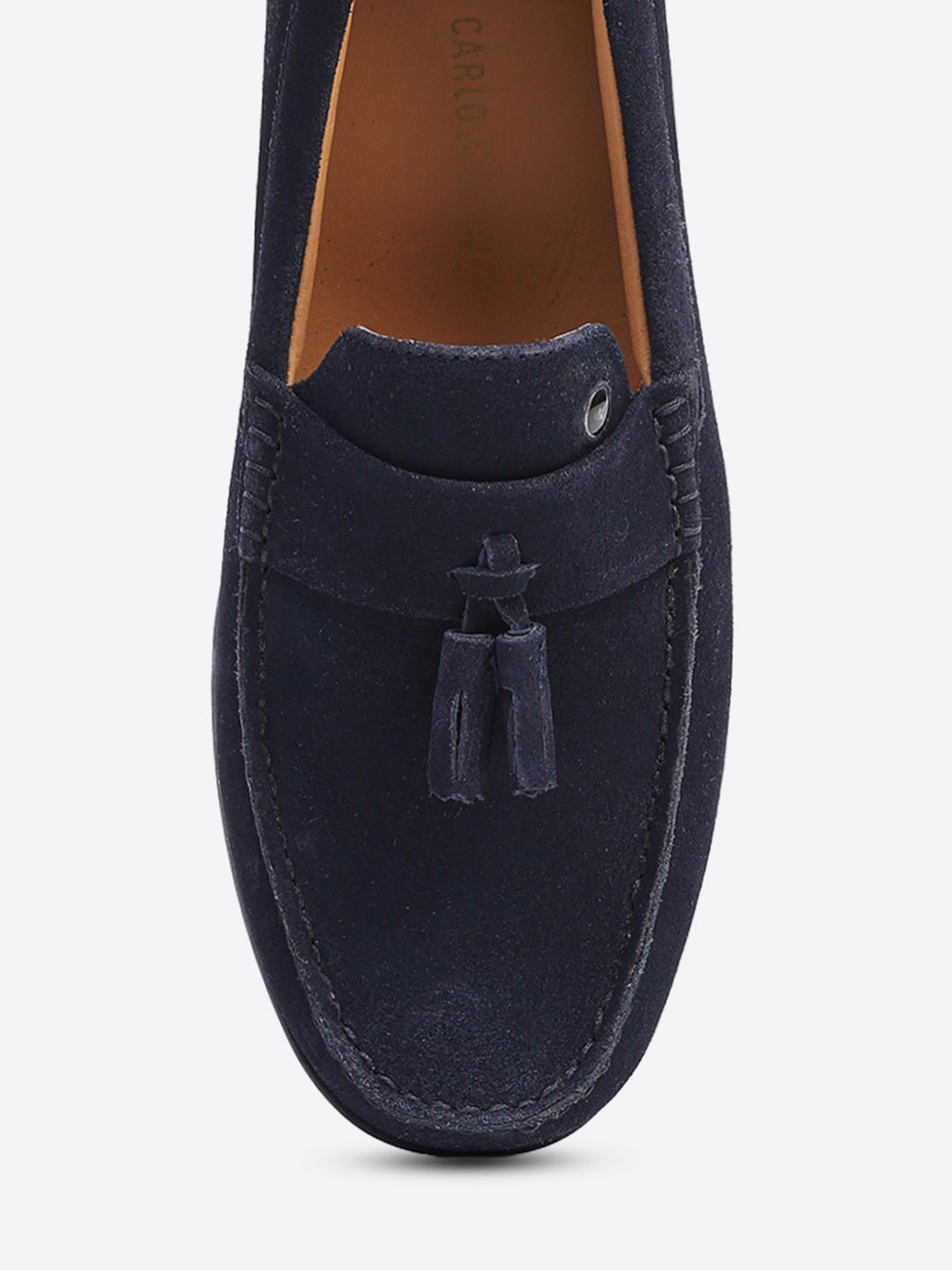 Men Navy Blue Slip on Genuine Leather Loafers