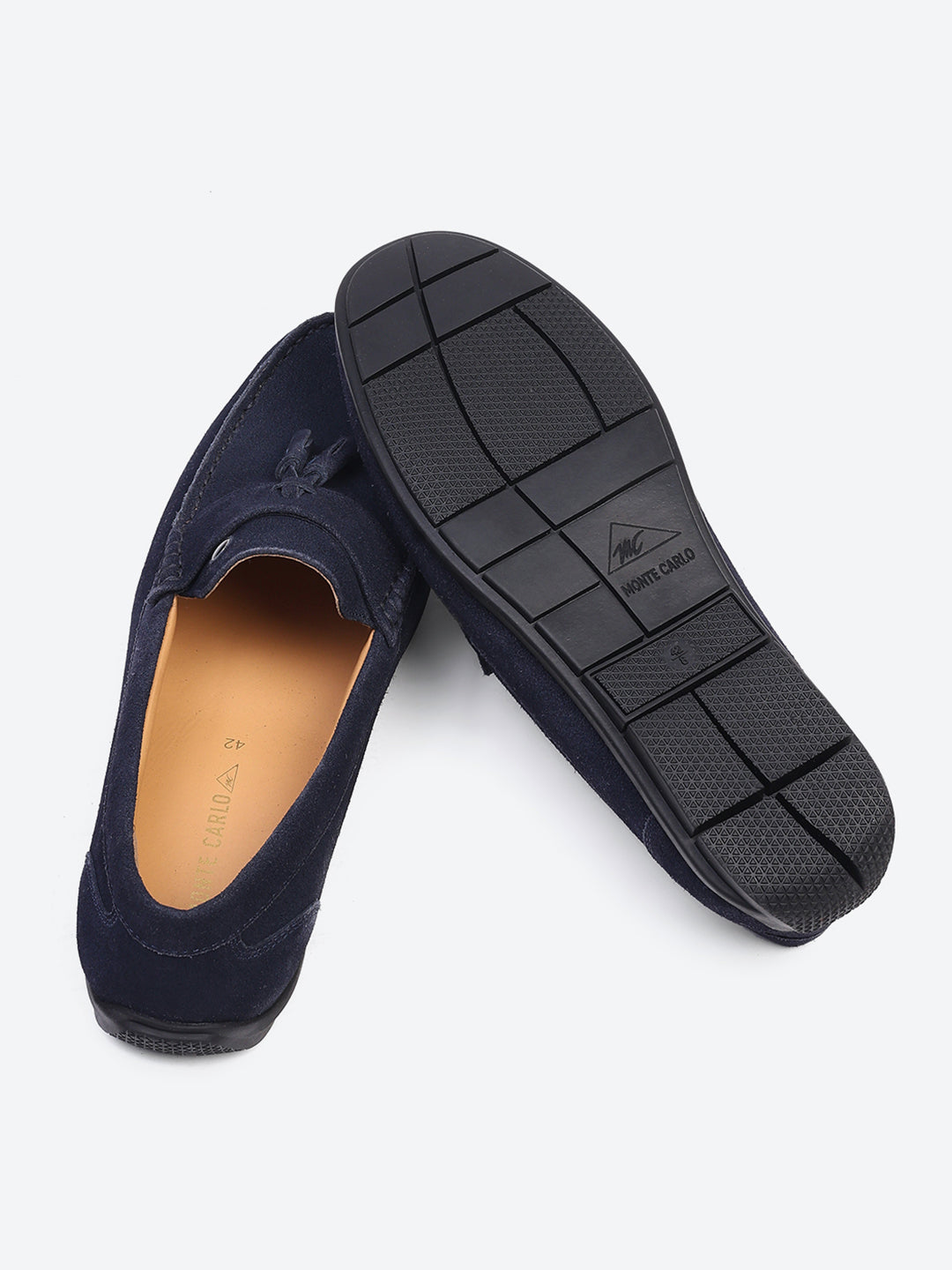 Men Navy Blue Slip on Genuine Leather Loafers