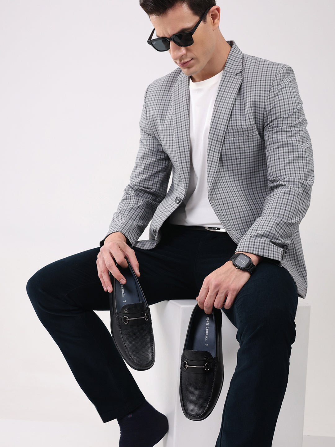 Men Black Slip on Genuine Leather Loafers