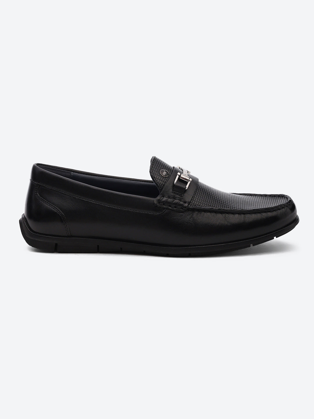 Men Black Slip on Genuine Leather Loafers