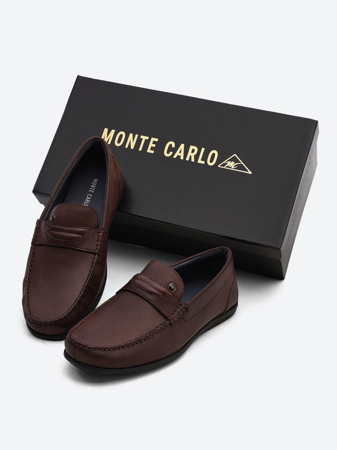 Men Brown Slip on Genuine Leather Loafers