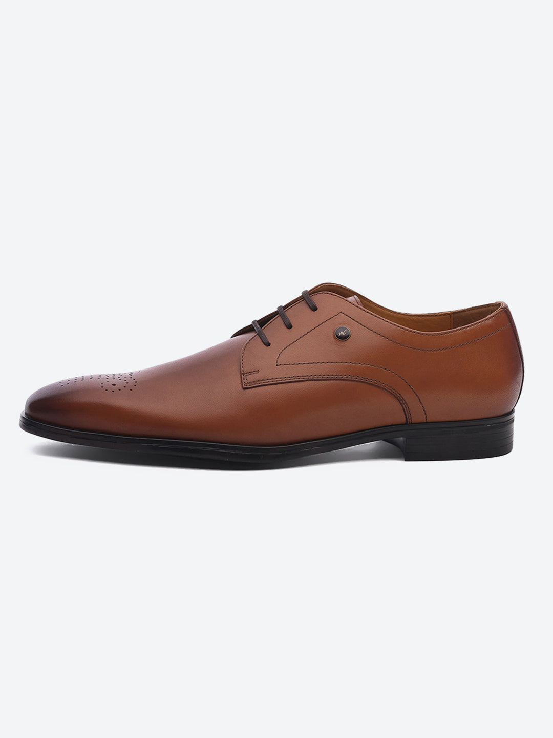 Men Tan Lace Up Genuine Leather Formal Shoes