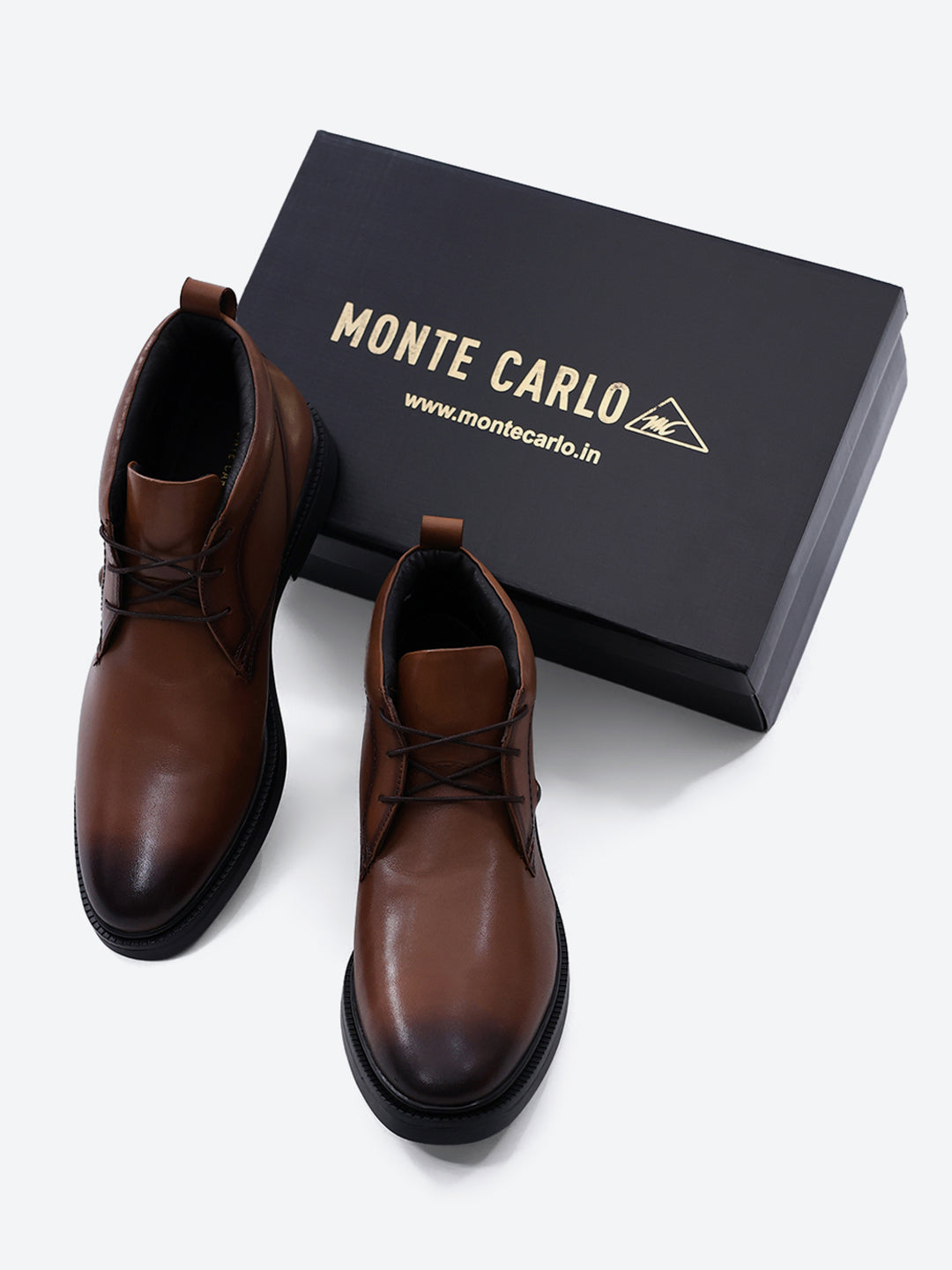 Monte Carlo Tan Lace Up Ankle Boots for Men