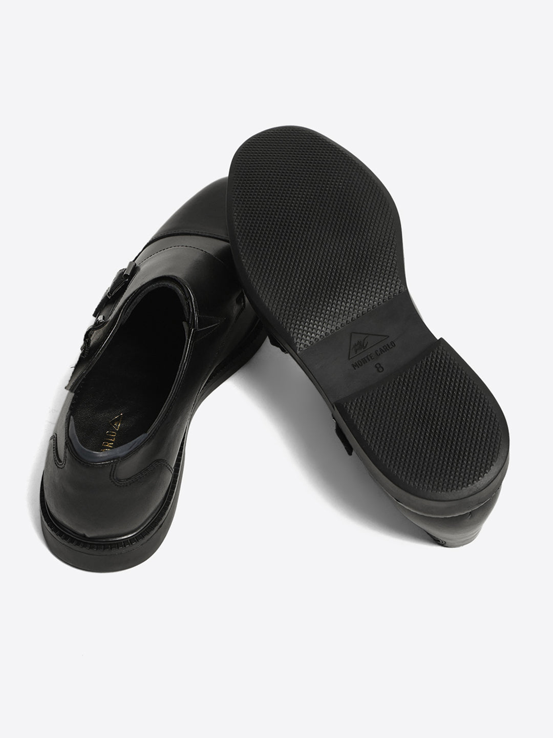 Monte Carlo Black Double Monk Strap Formal Shoes for Men