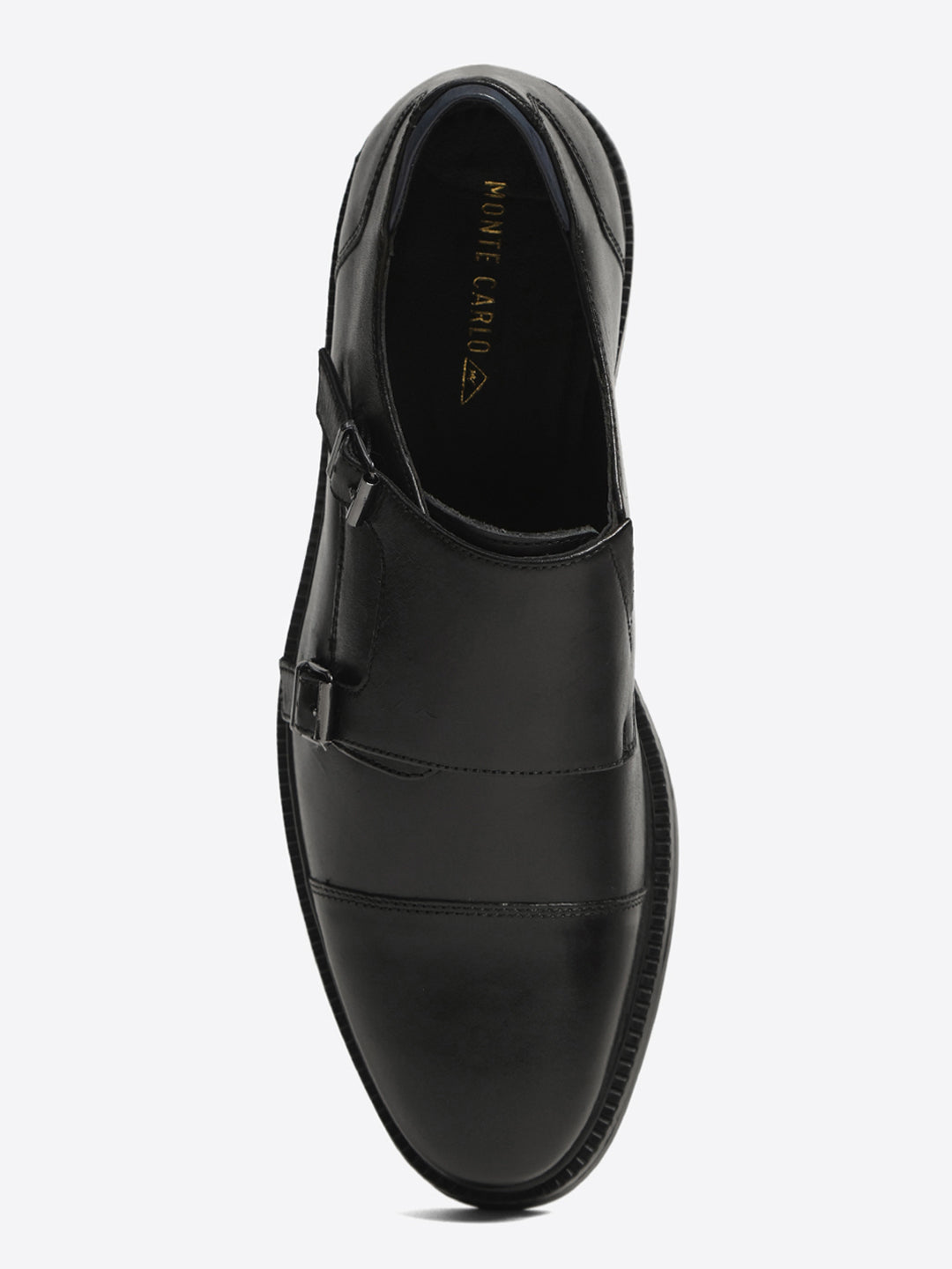 Monte Carlo Black Double Monk Strap Formal Shoes for Men
