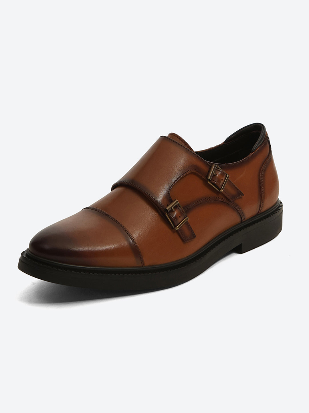 Monte Carlo Tan Double Monk Strap Formal Shoes for Men