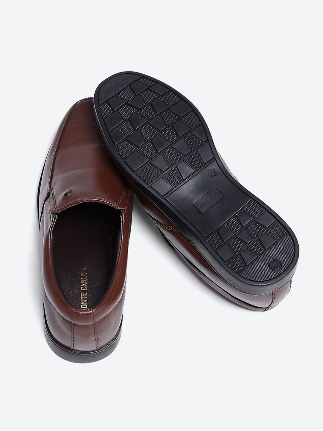 Men Brown Slip on Leather Shoes