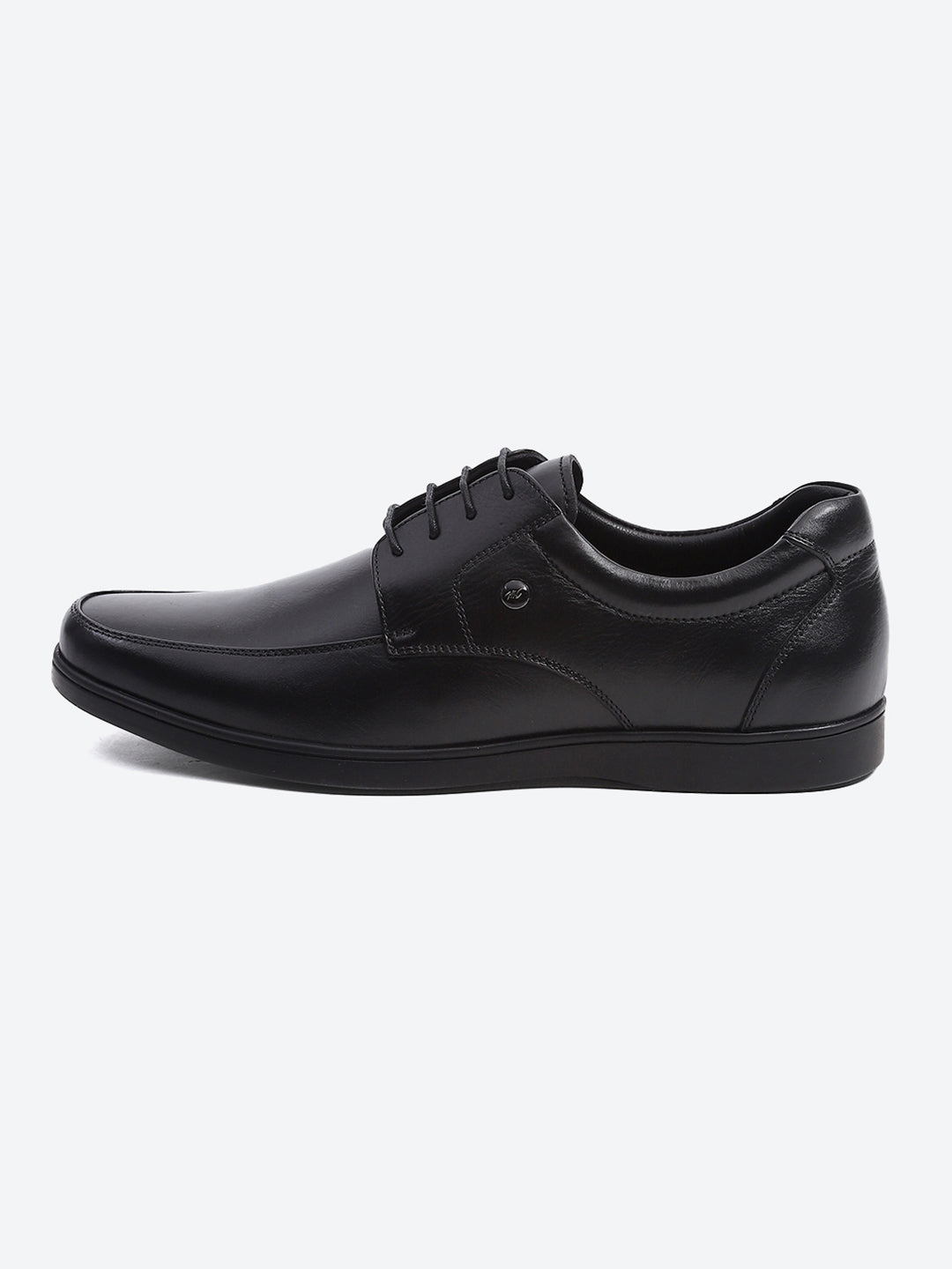 Men Black Solid Lace Up Genuine Leather Formal Derby
