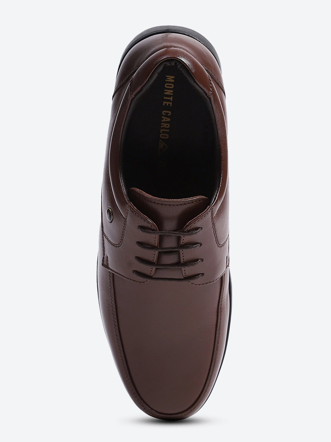Men Brown Solid Lace Up Genuine Leather Formal Derby