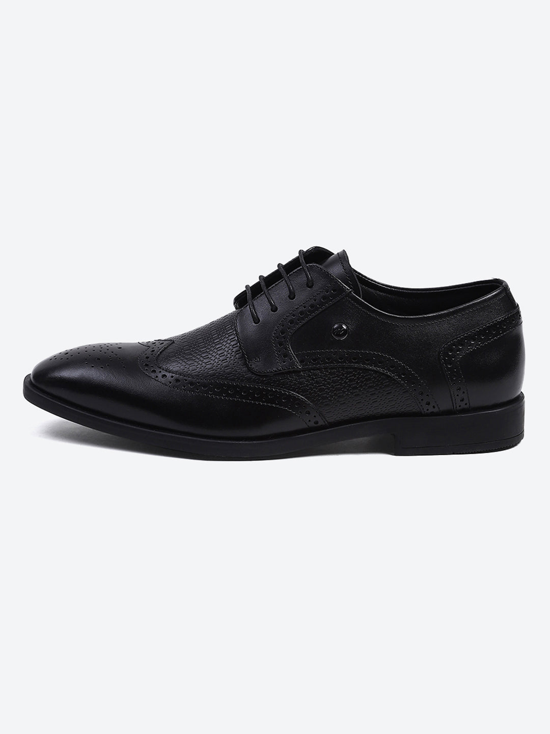 Men Black Lace Up Genuine Leather Formal Brogues