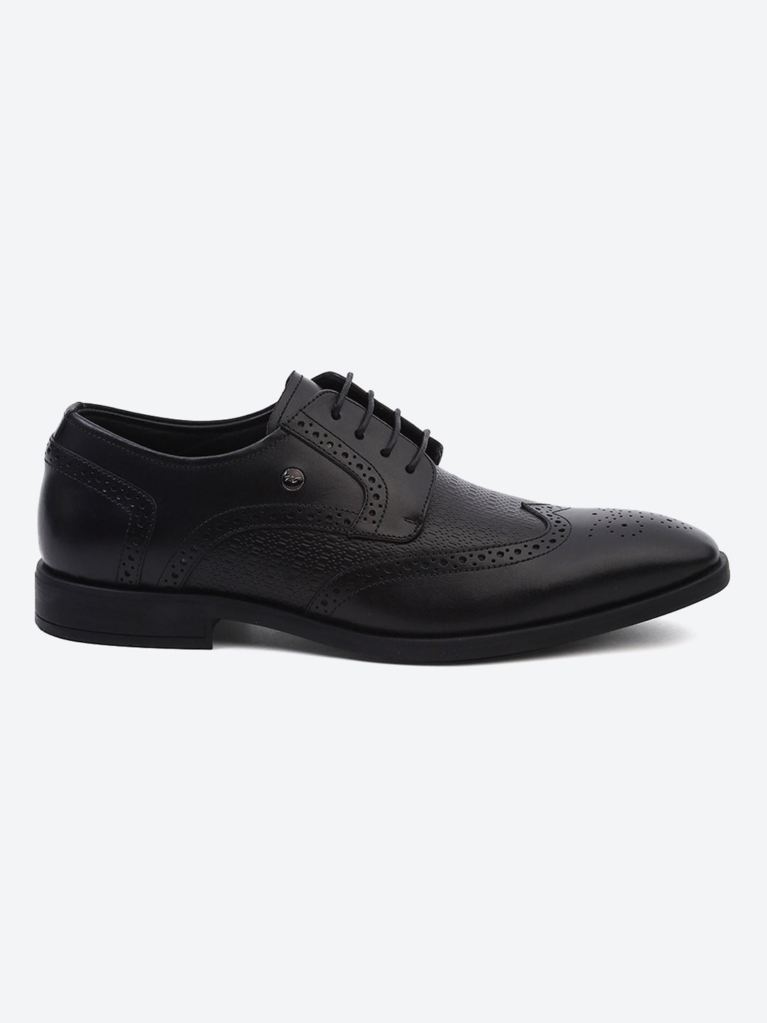 Men Black Lace Up Genuine Leather Formal Brogues