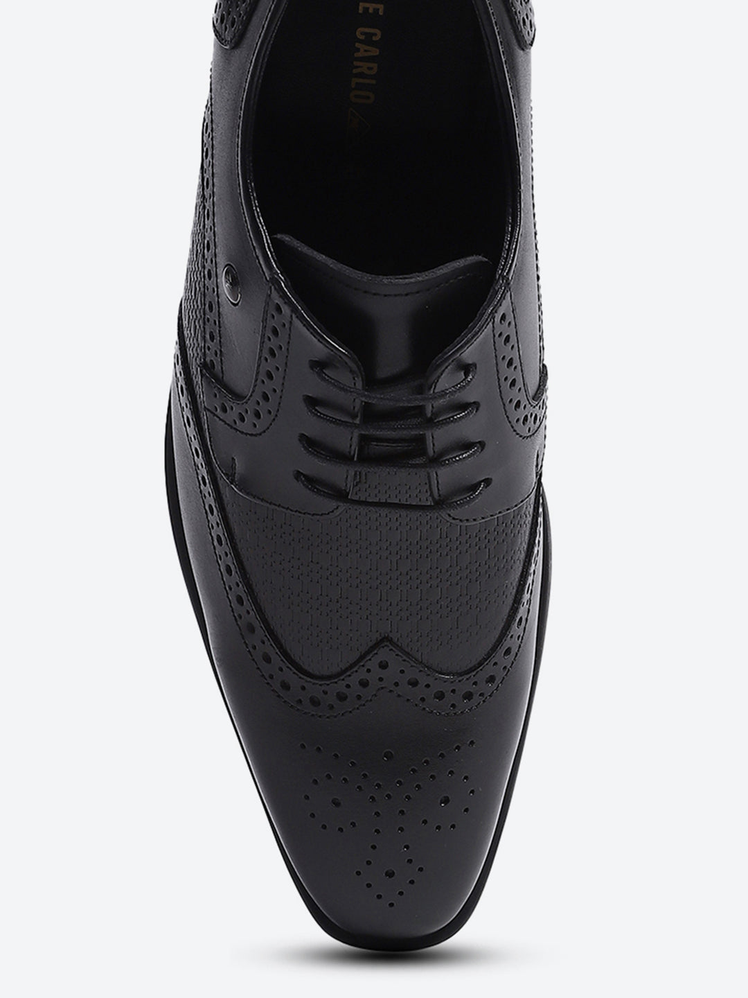 Men Black Lace Up Genuine Leather Formal Brogues