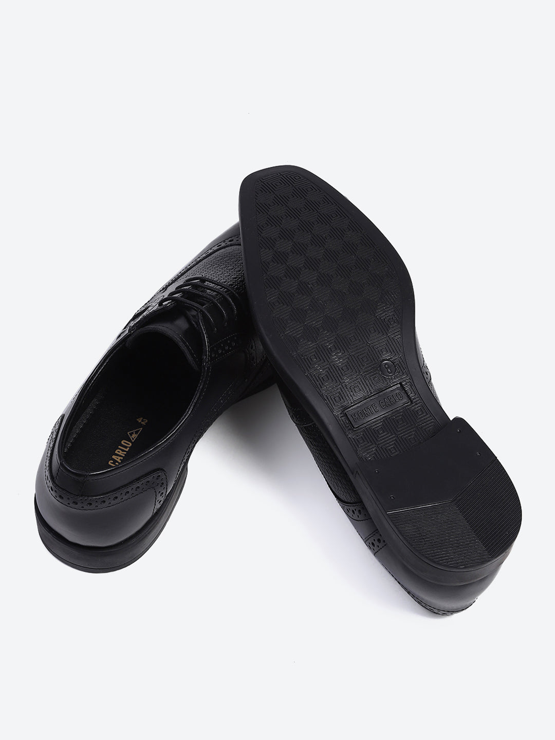 Men Black Lace Up Genuine Leather Formal Brogues