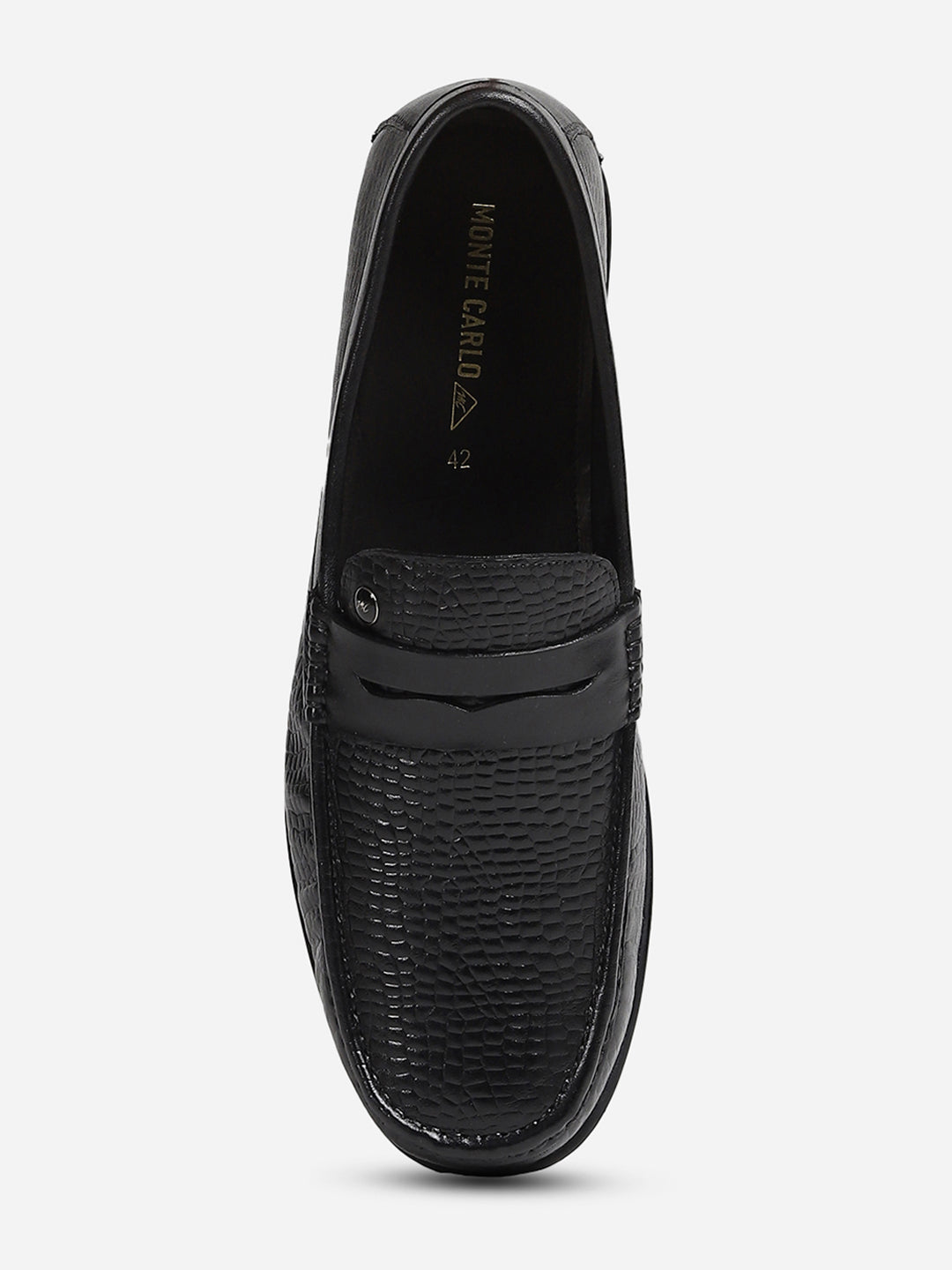 Men Black Slip-On Genuine Leather Loafer