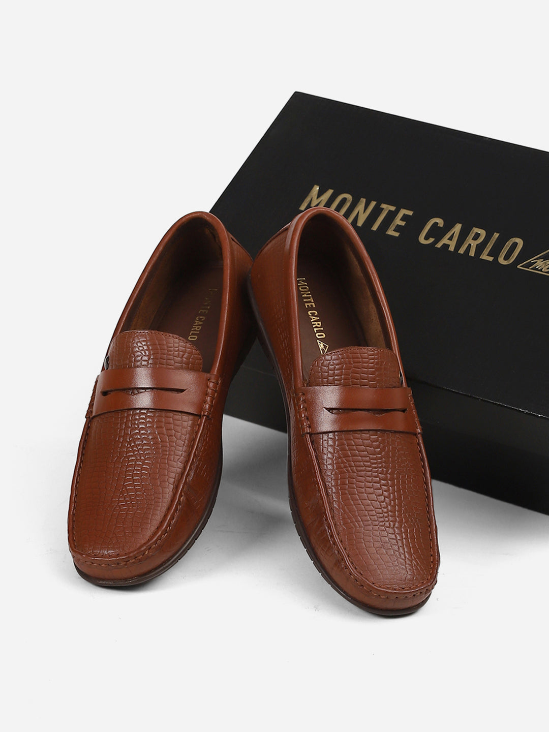 Men Brown Slip-On Genuine Leather Loafer