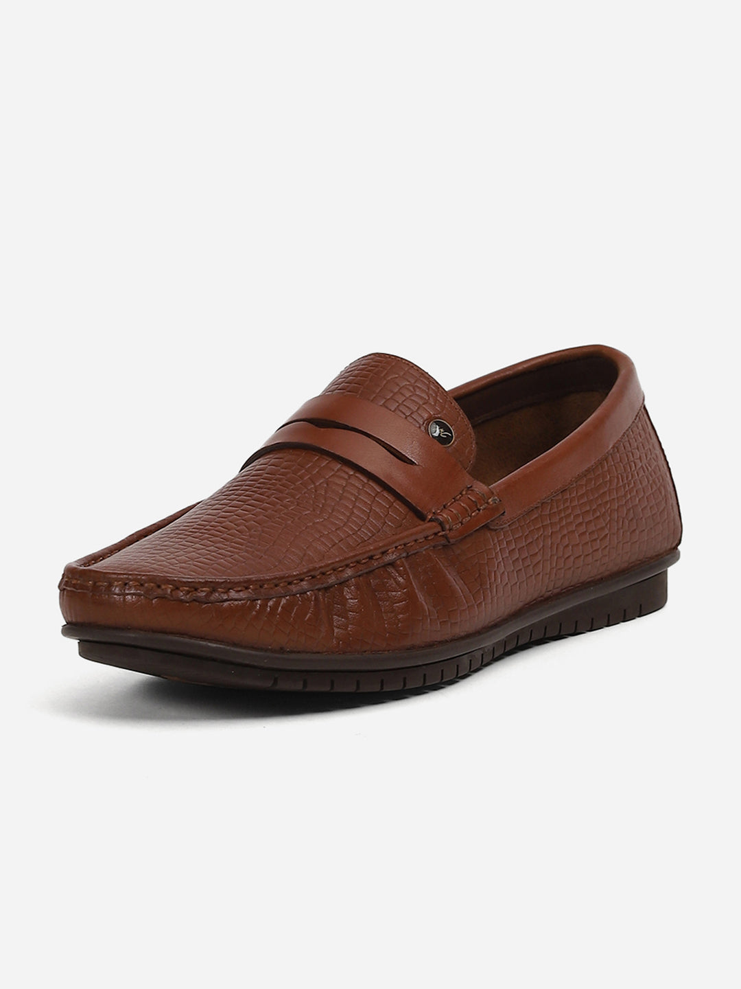 Men Brown Slip-On Genuine Leather Loafer