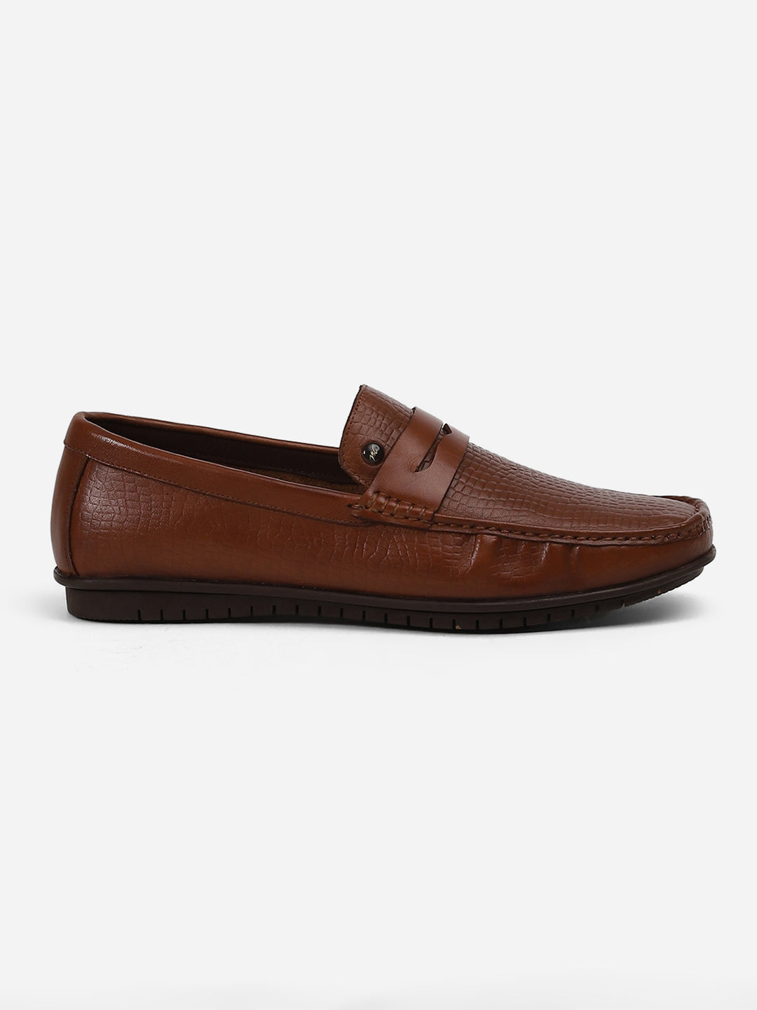 Men Brown Slip-On Genuine Leather Loafer