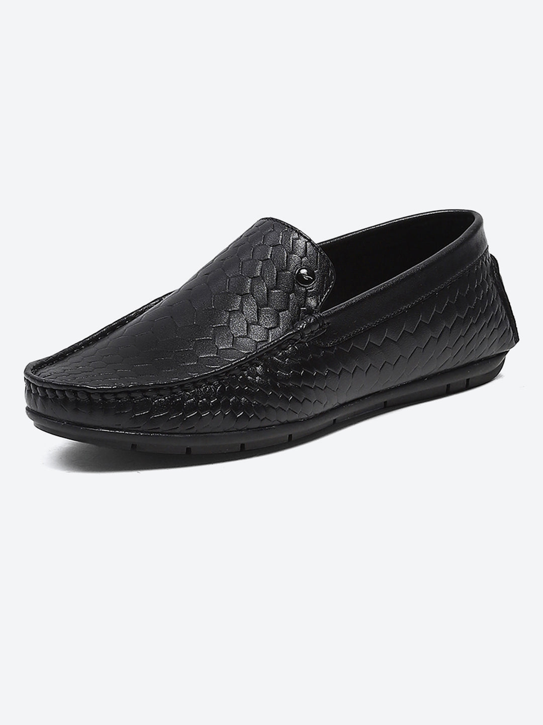 Men Black Slip on Microfibre Loafers