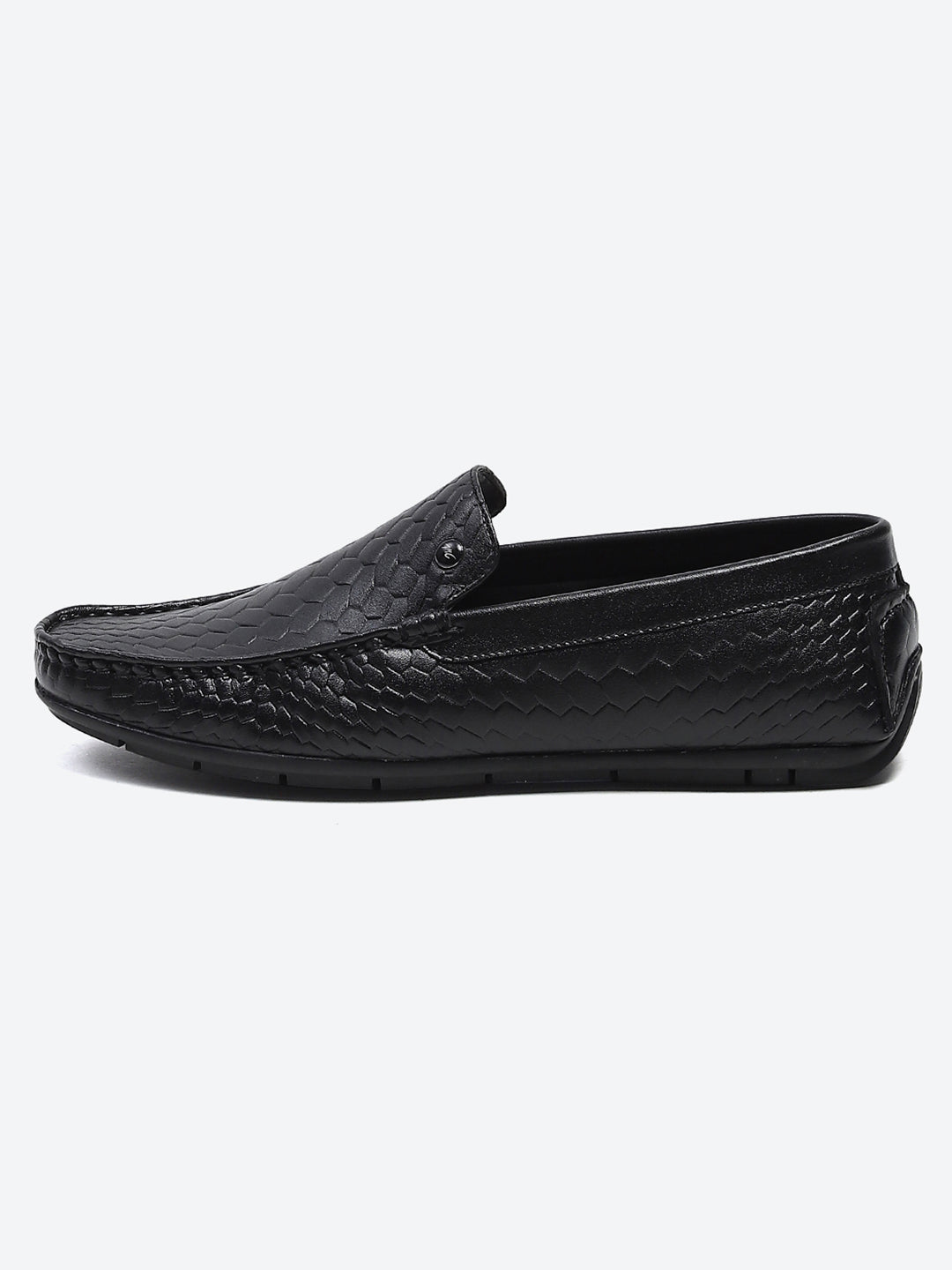 Men Black Slip on Microfibre Loafers
