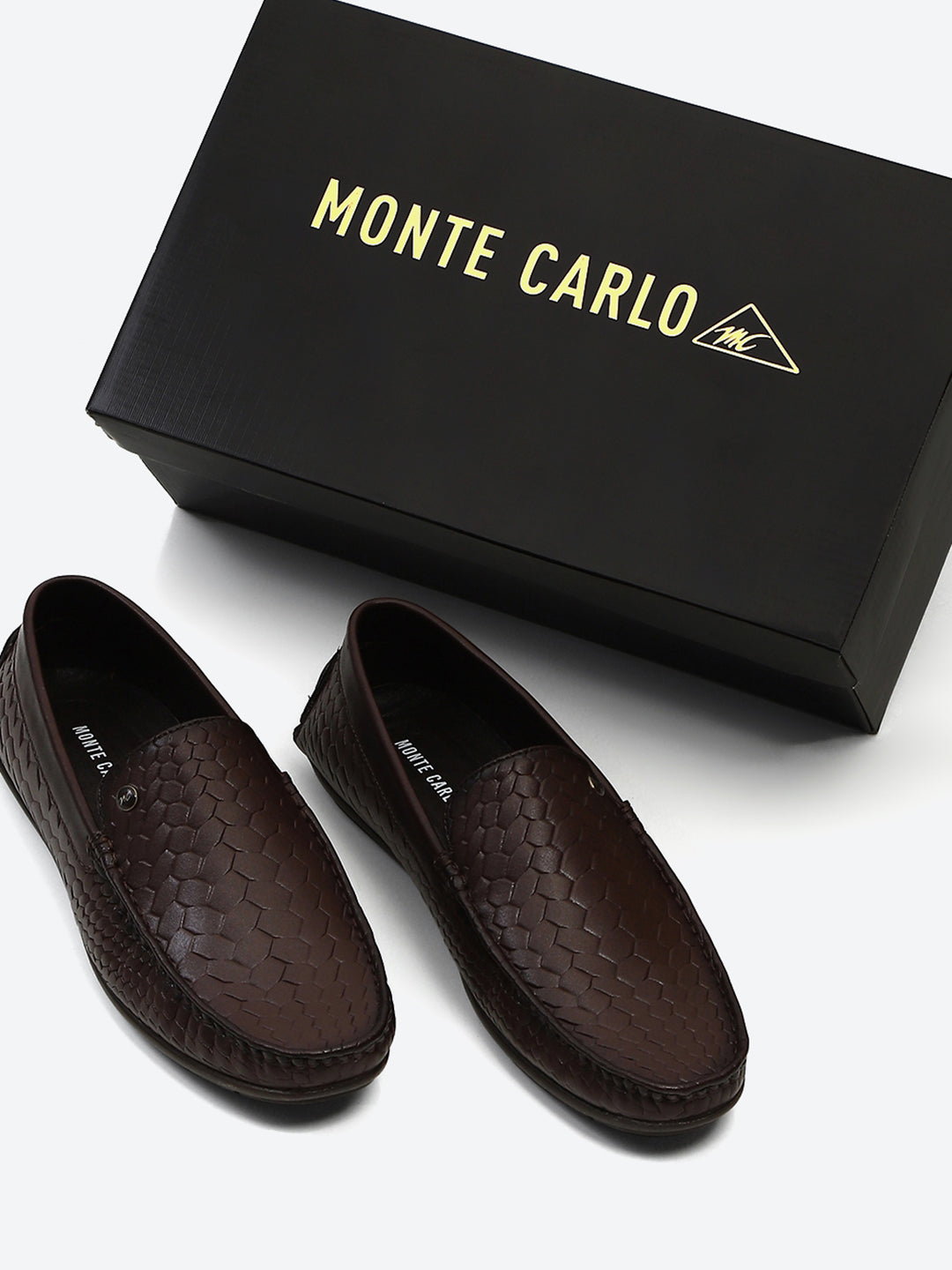 Men Brown Slip on Microfibre Loafers