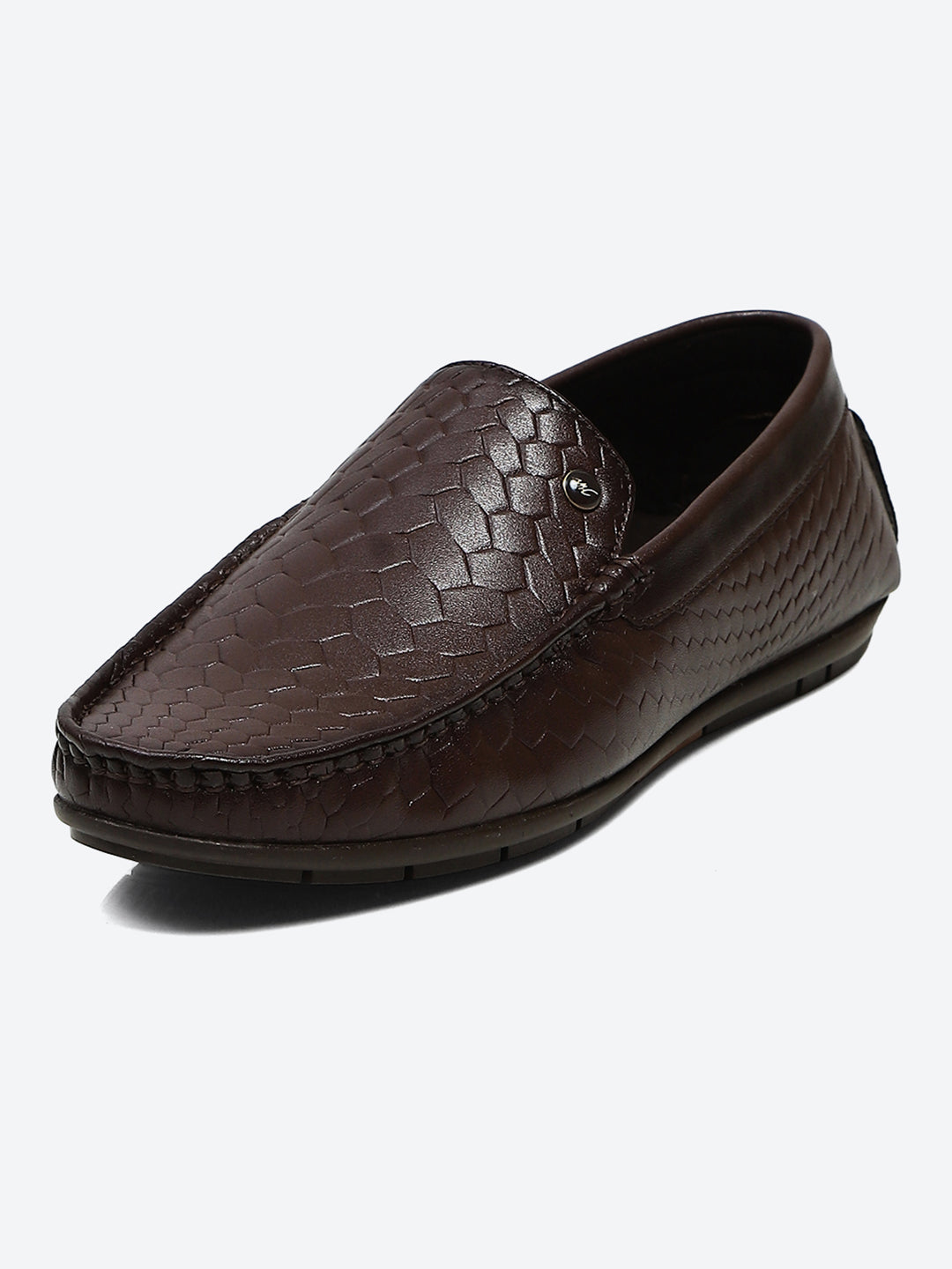 Men Brown Slip on Microfibre Loafers