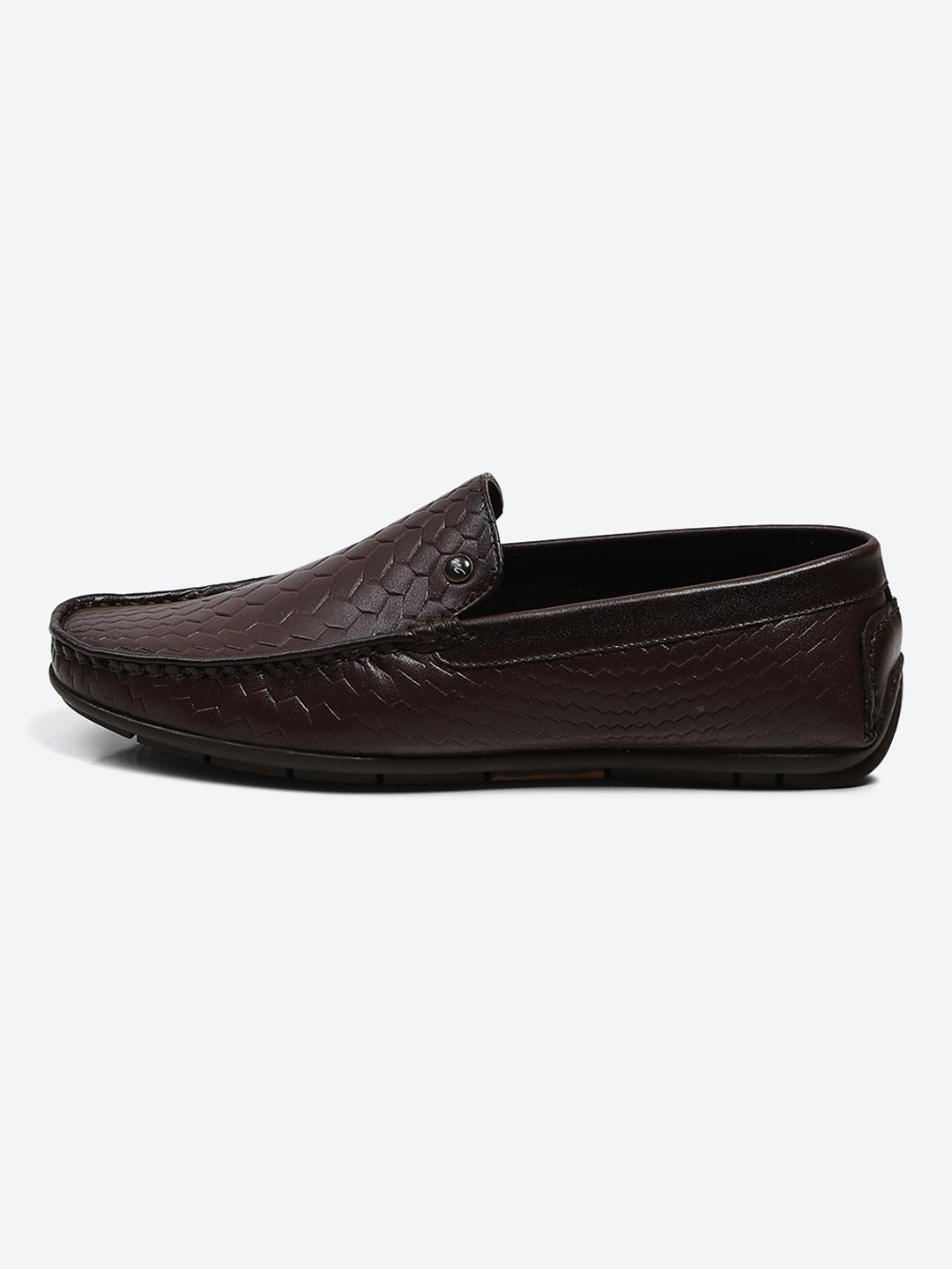 Men Brown Slip on Microfibre Loafers
