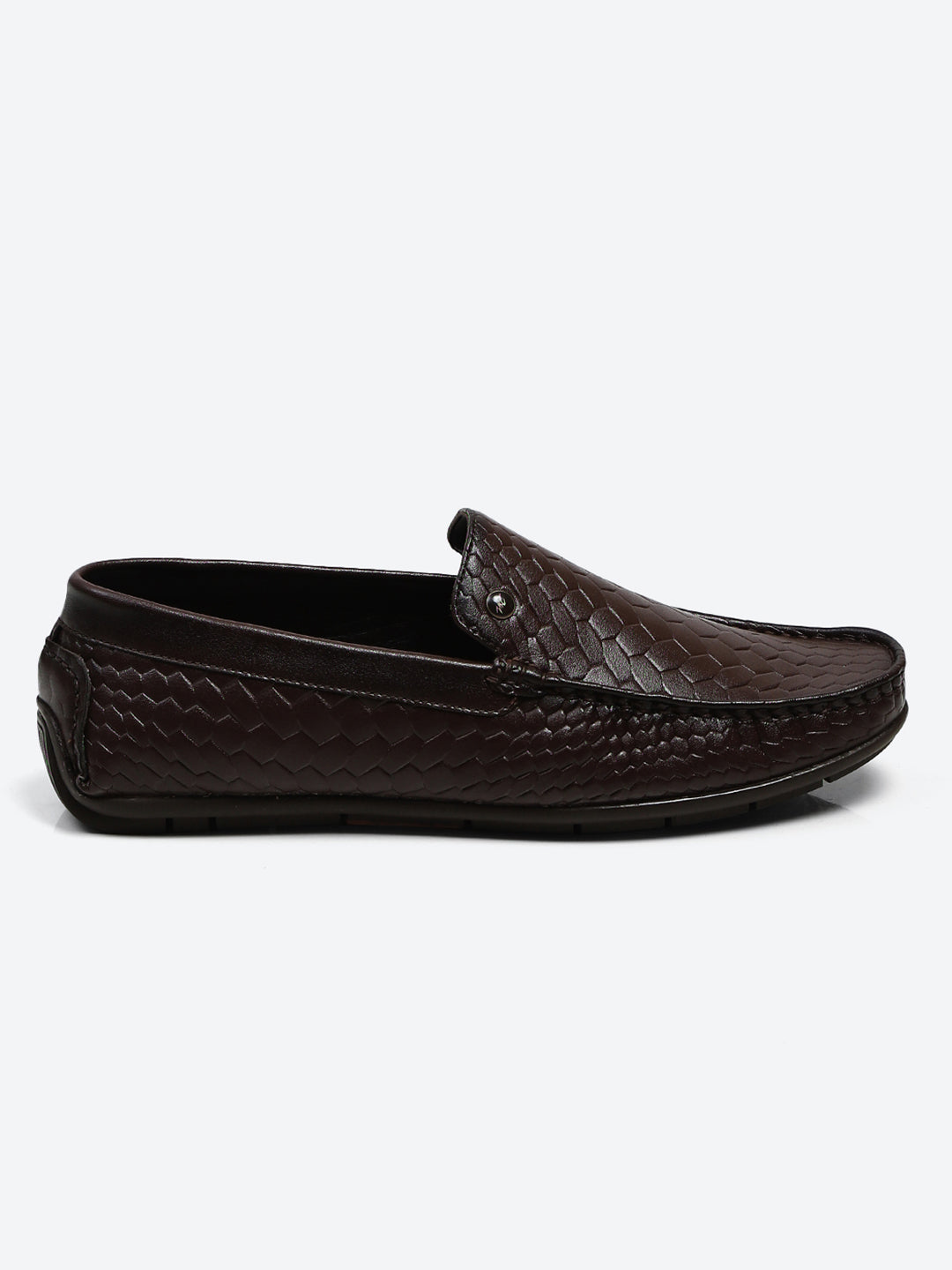 Men Brown Slip on Microfibre Loafers