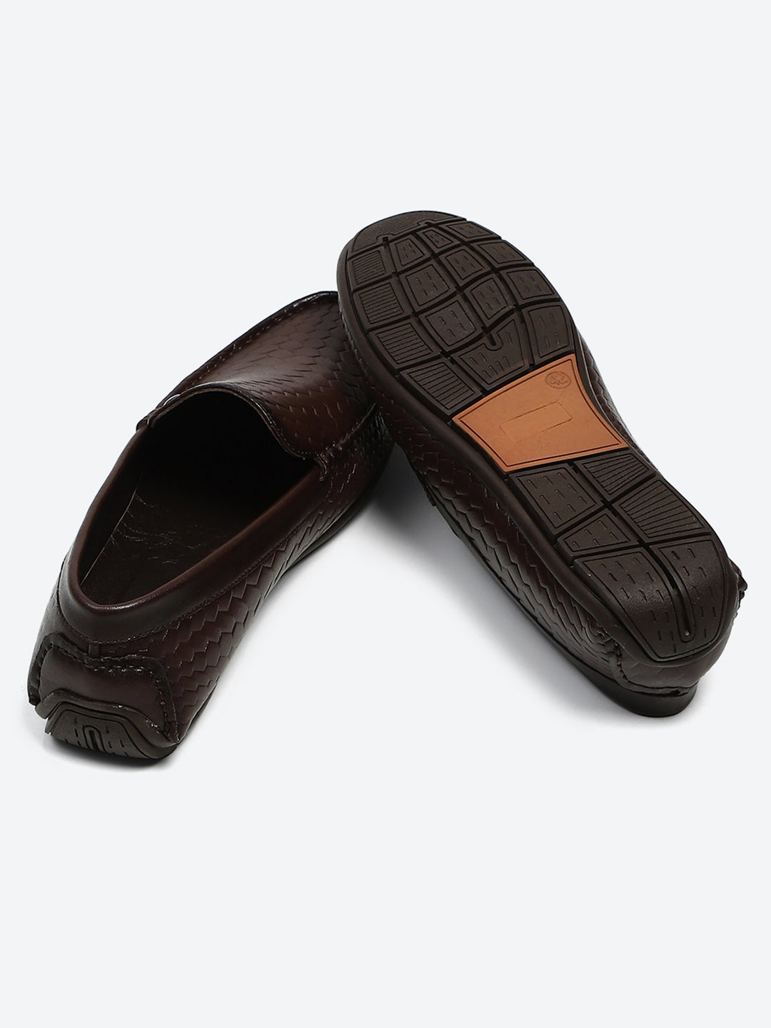 Men Brown Slip on Microfibre Loafers