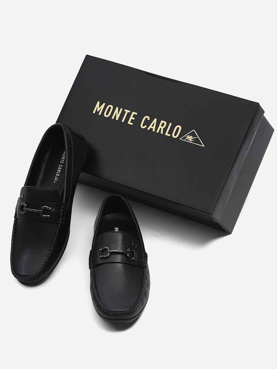 Men Black Slip on Microfibre Loafers