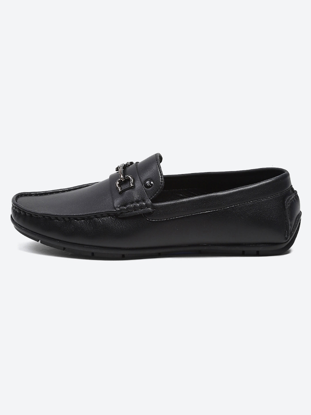 Men Black Slip on Microfibre Loafers