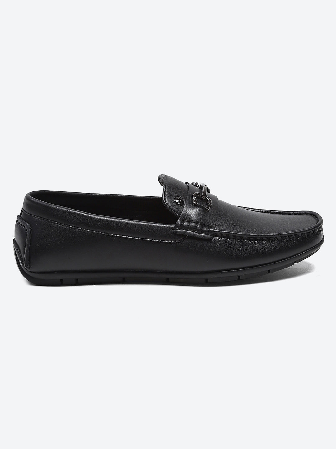 Men Black Slip on Microfibre Loafers
