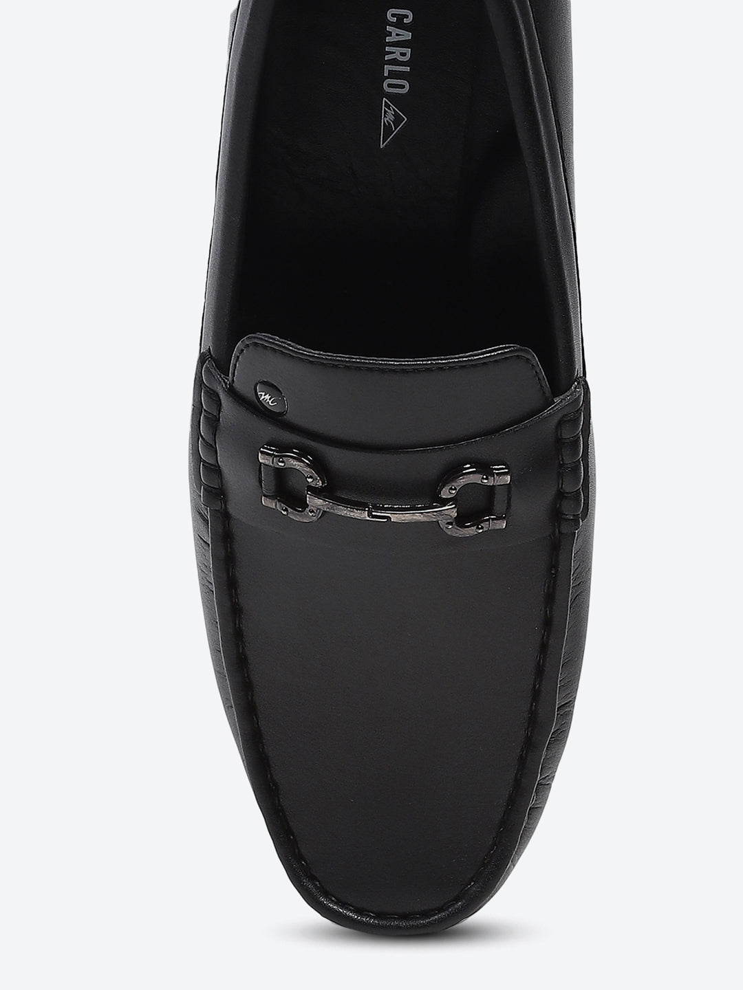 Men Black Slip on Microfibre Loafers