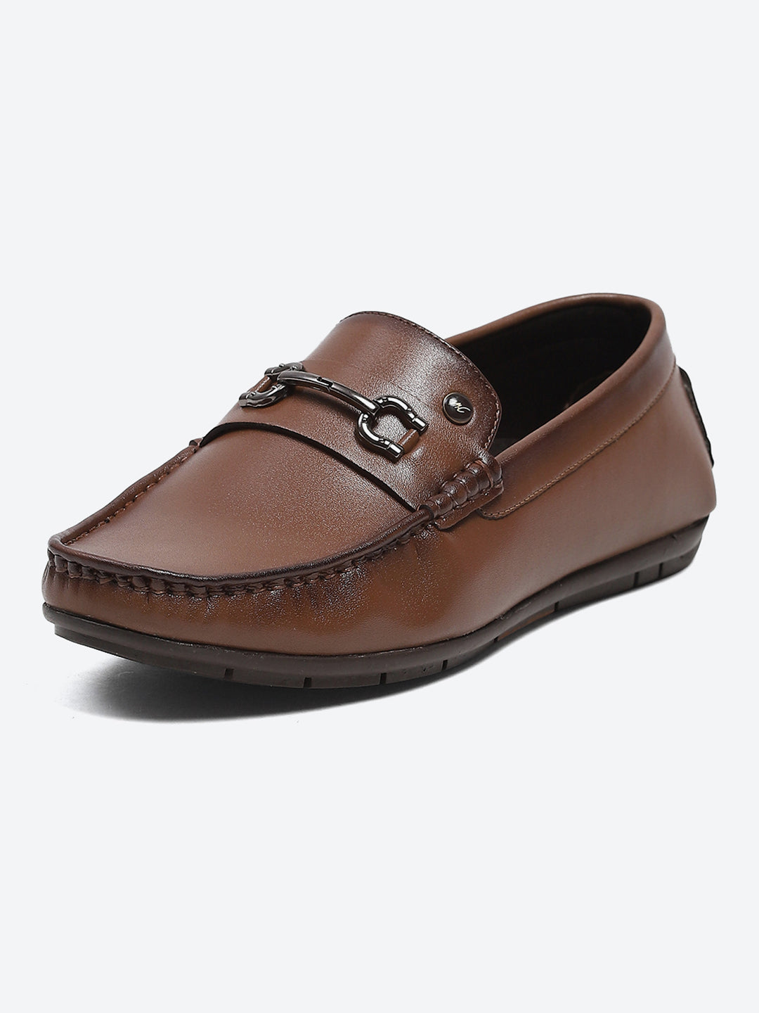Men Tan Slip on Microfibre Loafers