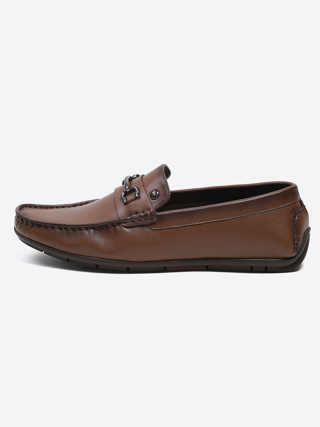 Men Tan Slip on Microfibre Loafers