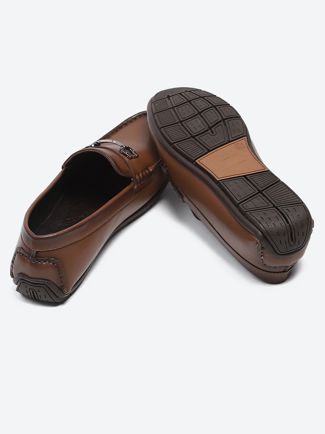 Men Tan Slip on Microfibre Loafers