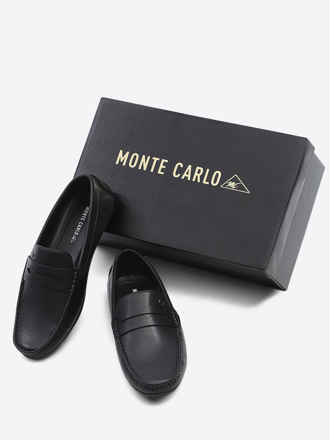 Men Black Slip on Microfibre Loafers