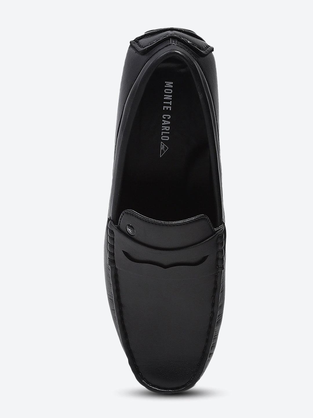 Men Black Slip on Microfibre Loafers