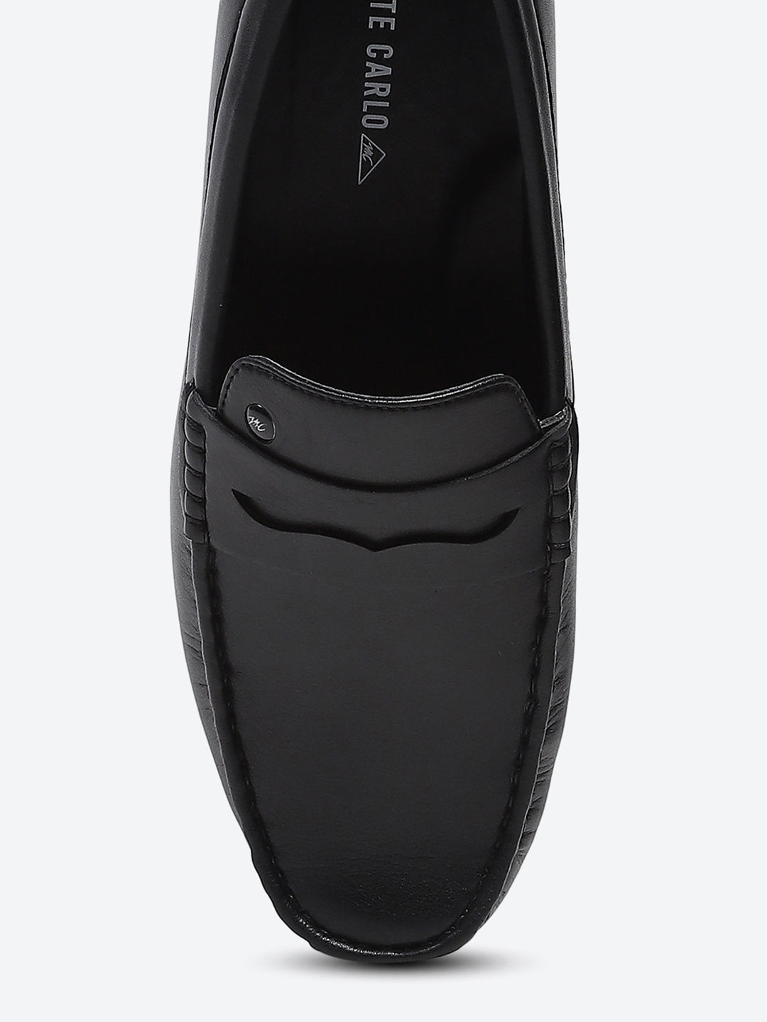 Men Black Slip on Microfibre Loafers