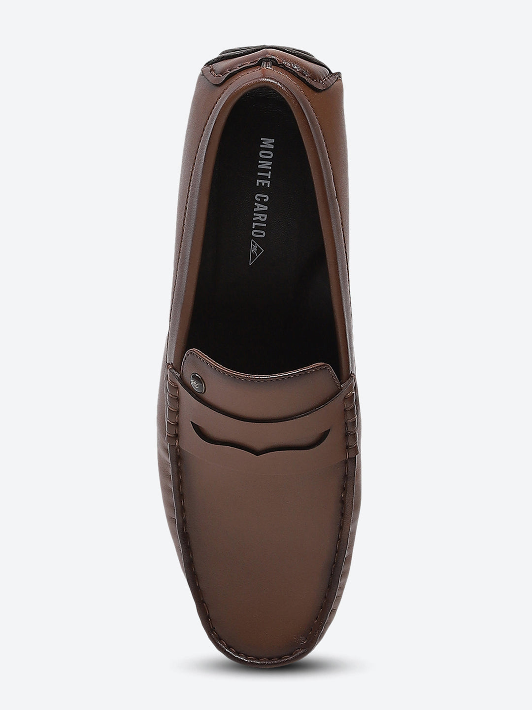 Men Tan Slip on Microfibre Loafers